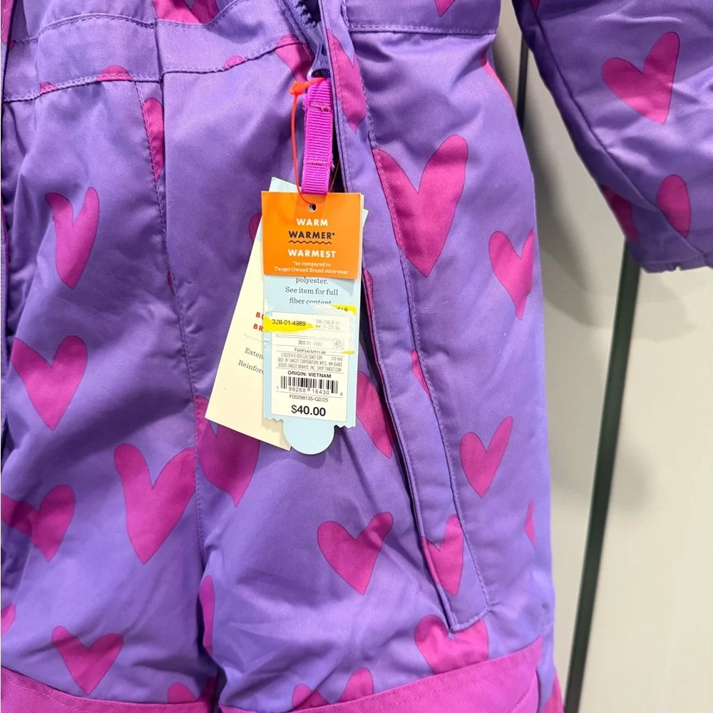 NWT Cat & Jack Lavender Snowsuit with Pink Accents - Picture 3 of 3